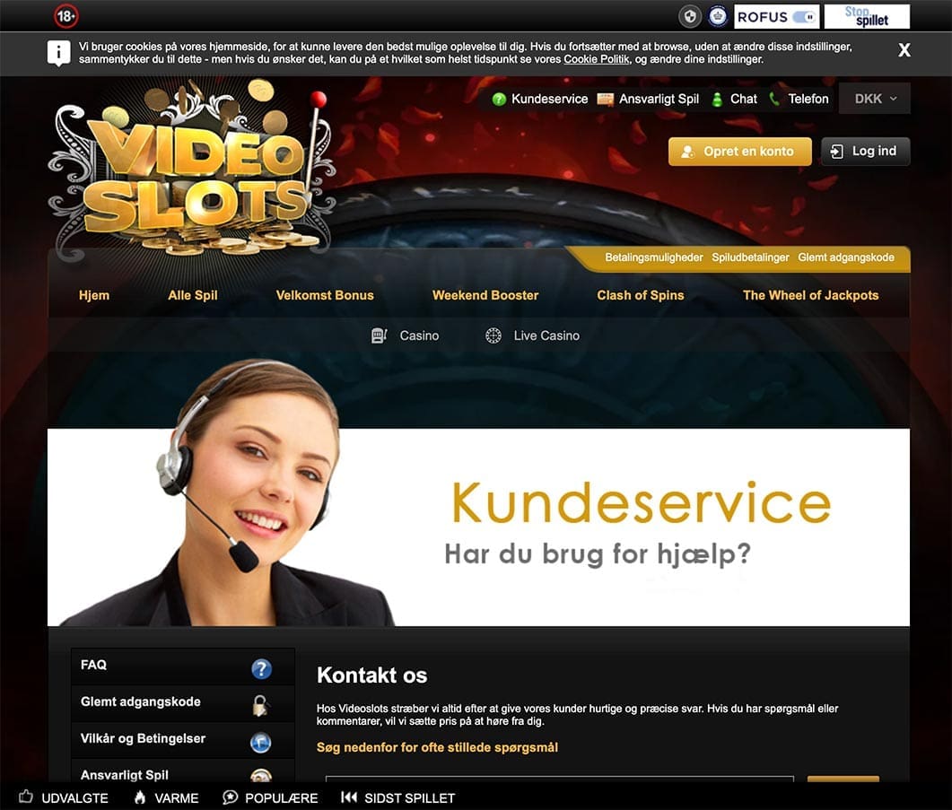 videoslots kundeservice