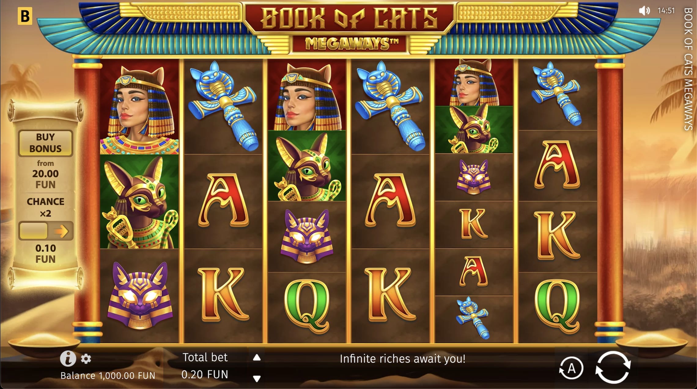 Book of Cats Megaways screenshot
